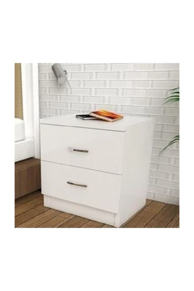 BMdekor Komodin Sine 2 Çekmece Beyaz ürün görseli