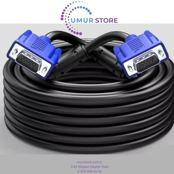 60 Metre VGA Kablo 60 Metre 15 Pin Erkek Erkek Kablo ürün görseli 1