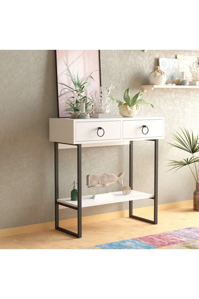 Meltem Çelik - BMdekor Dresuar Vaks Demir Ayak Beyaz