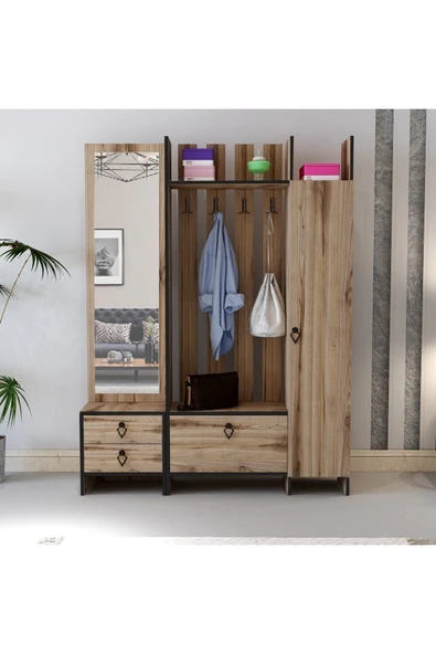 Meltem Çelik - BMdekor Aynalı Portmanto Loft Atlantikçam - 1