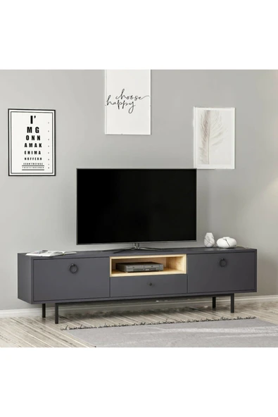 Meltem Çelik - BMdekor Tv Sehpası Doğal Antrasit ürün görseli