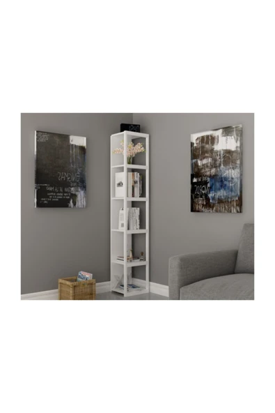 BMdekor Kitaplık Tay Beyaz Beyaz