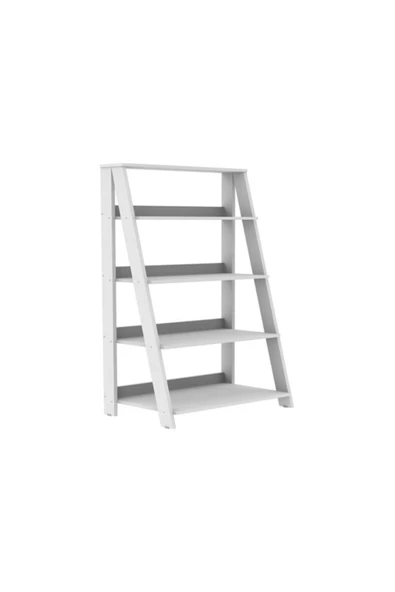 BMdekor Kitaplık Süslü 4 Raf Beyaz - Resim 2