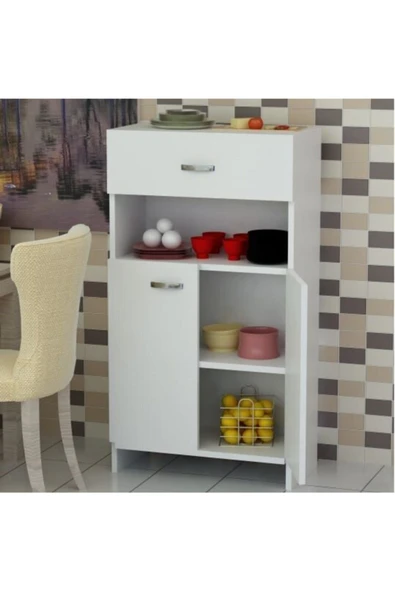 BMdekor Beyaz Çok Amaçlı Dolap - 3