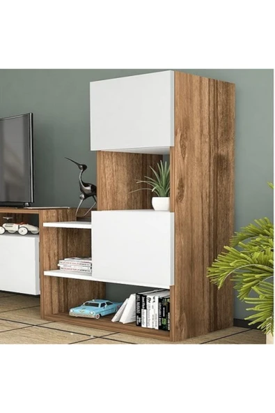 BMdekor Tv Ünitesi Beyaz Ceviz 177 Cm - Resim 3