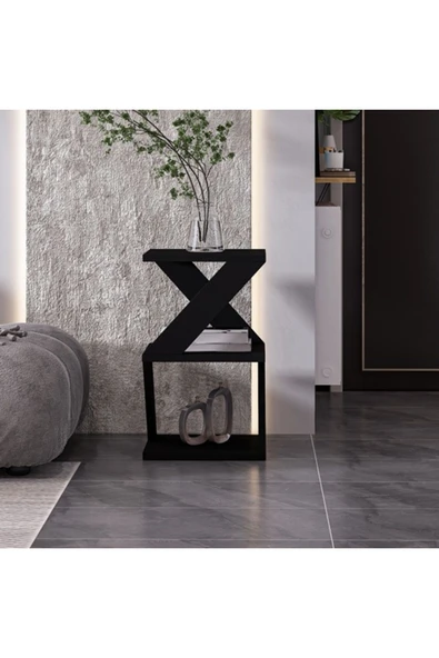 Meltem Çelik - BMdekor Yan Sehpa Arte Ahşap Siyah - 2