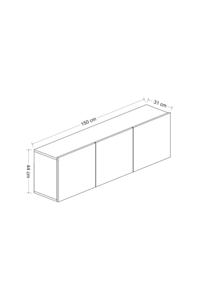 BMdekor Tv Sehpası Duvara Asma Wishe Antrasit 150 Cm - 4