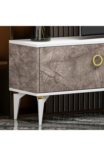 Meltem Çelik - BMdekor TV Ünitesi Zerda Gordion Beyaz 180 cm - 3