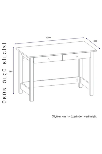 BMdekor Çalışma Masası Roma Beyaz - 2
