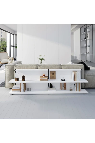 Meltem Çelik - BMdekor Yan Sehpa Koltuk Arkası Sehpa Akse Beyaz