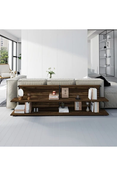 Meltem Çelik - BMdekor Yan Sehpa Koltuk Arkası Sehpa Akse Ceviz