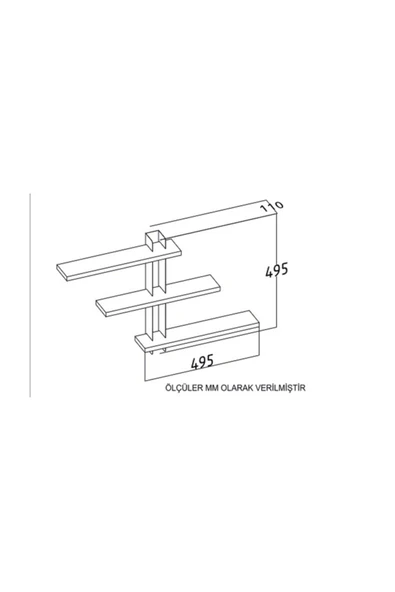 BMdekor Duvar Rafı Mesk Beyaz - 3