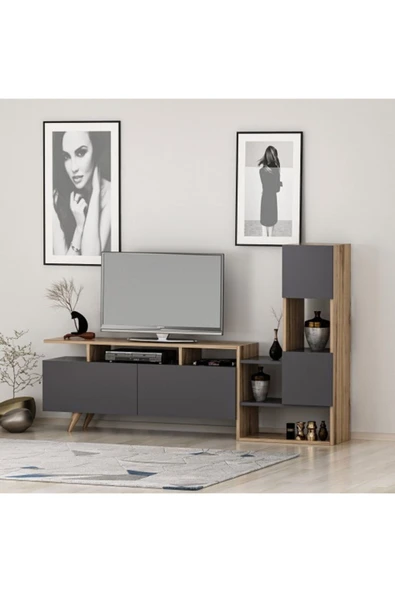 BMdekor Tv Ünitesi Tuğra Çırağan Antrasit ürün görseli