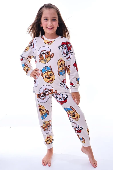 2'Li Paw Patrol Ve Sevimli Sky Desenli Kız Çocuk Pijama Takımı - 2