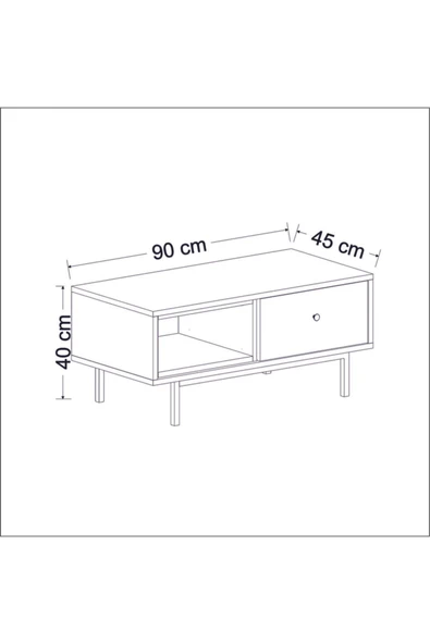 Meltem Çelik - BMdekor Orta Sehpa Naturel Antrasit - Resim 5