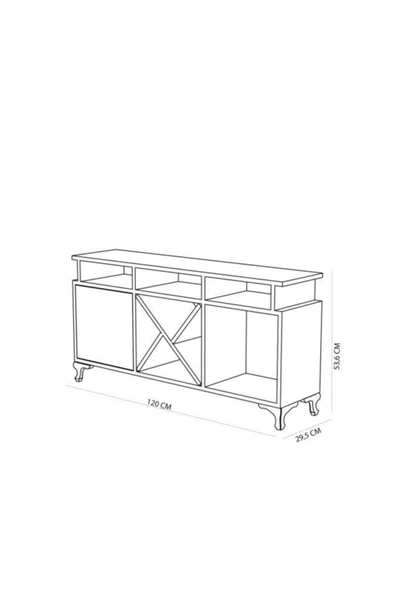 BMdekor Tv Ünitesi Kamer Tasarım Beyaz Siyah - Resim 4
