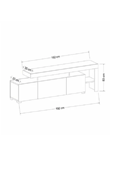 Meltem Çelik - BMdekor Tv Sehpası Buğra Ceviz Led Işıklı 192 Cm - Resim 4