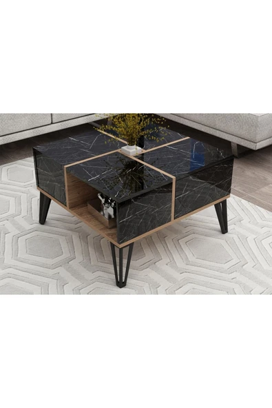 Meltem Çelik - BMdekor Orta Sehpa Nova Mermer Desen Meşe - 2