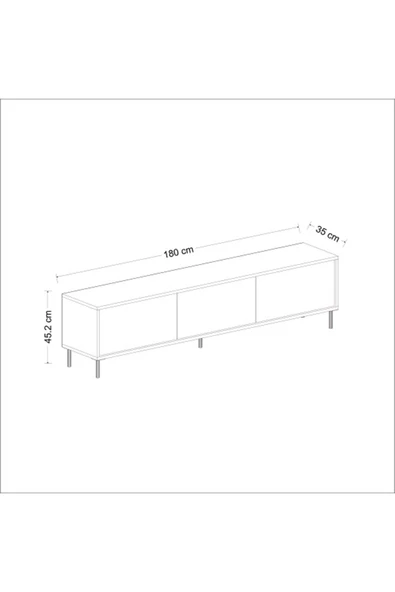 Meltem Çelik - BMdekor TV Sehpası Kozan Beyaz Gold 180 cm - 5