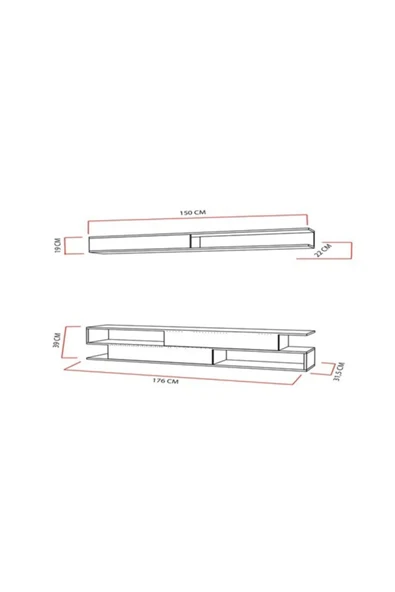 BMdekor Tv Ünitesi Söz Beyaz Teak - Resim 3