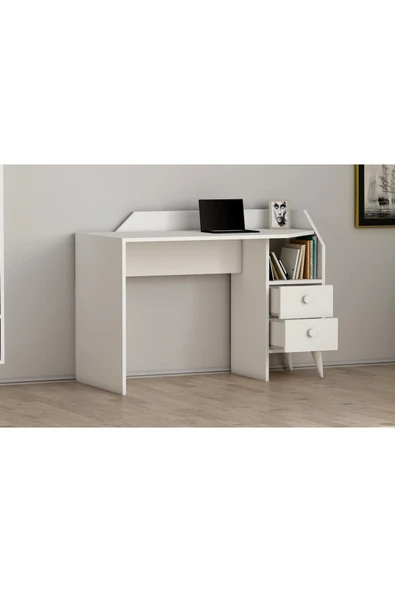 Meltem Çelik - BMdekor Çalışma Masası Zerda Beyaz - 3