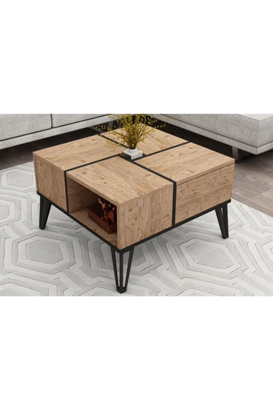 Meltem Çelik - BMdekor Orta Sehpa Nova Atlantikçam Siyah