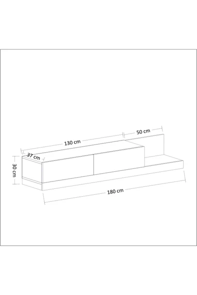 Meltem Çelik - BMdekor Tv Sehpası Masal Antrasit Çırağan 180 cm - 4