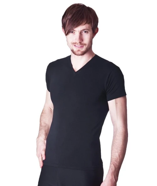 3 Adet Dono Erkek Likralı V Yaka Kısa Kollu Fanila Atlet 1245 ürün görseli