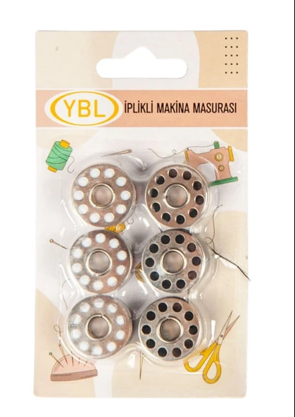 Makine Masurası İplikli Siyah-Beyaz 6'lı ürün görseli