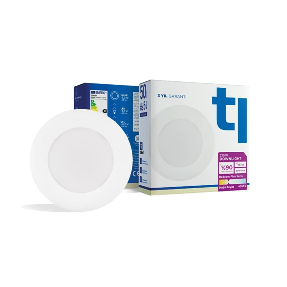 Tuled Redeem Plus C10W Downlight, Titreşimsiz, Göz Konforu, Tekli - 6