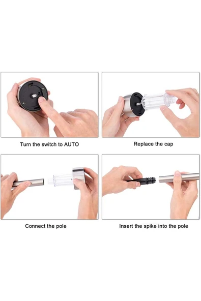 Paslanmaz Çelik Solar Bahçe Aydınlatması Güneş Enerjili Su Geçirmez LED Dış Mekan Lamba - 7