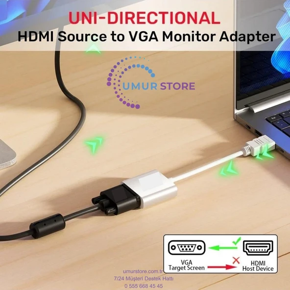 HDMI To VGA Dönüştürücü 1080P&60Hz - Resim 5