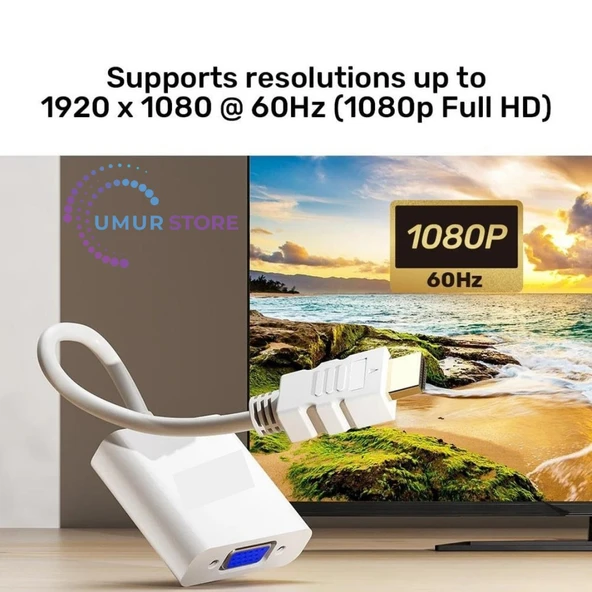 HDMI To VGA Dönüştürücü 1080P&60Hz - Resim 3