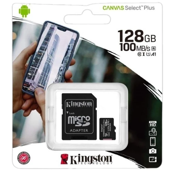 Kingston 128GB Canvas Select Plus Gen3 Micro SDXC 100MB/s A1 Hafıza Kartı, SDCS3/128GB - Resim 2
