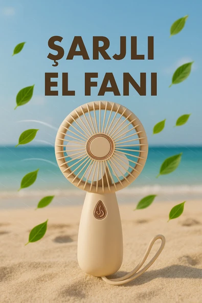 Şarjlı Sessiz Güçlü El Fanı Mini Taşınabilir USB Vantilatör 5 Pervaneli Fan