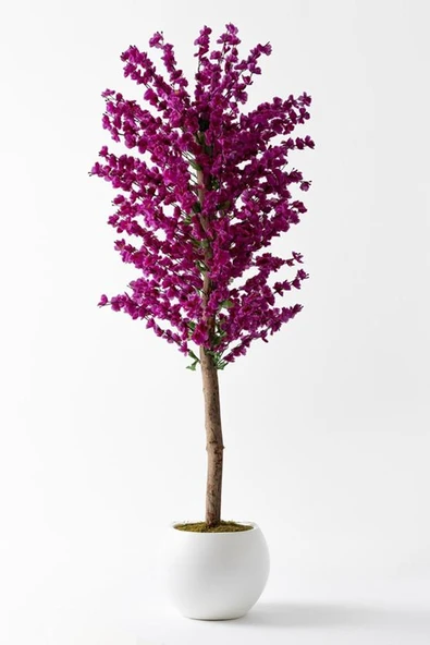 Yapay Bahar Dalı Ağacı Mor 180 Cm 81 Dal Plastik Küre Saksı ürün görseli 1