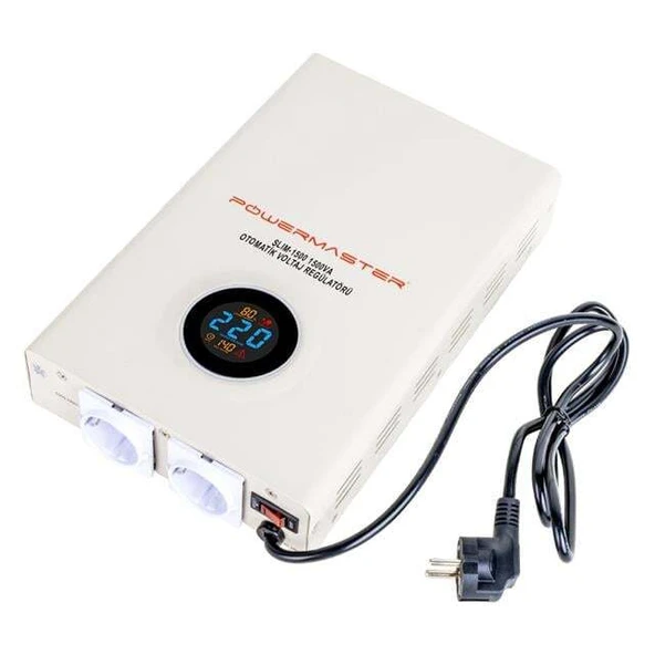 Powermaster SLIM-1500 Otomatik 1500 Watt Voltaj Kombi Regülatörü - 1