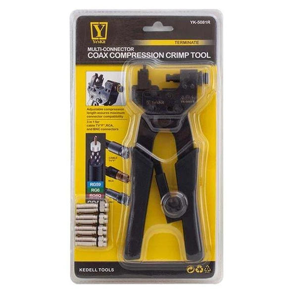 YesKit YK-5081R F/BNC/RCA Konektör Sıkma Pensesi - Resim 2