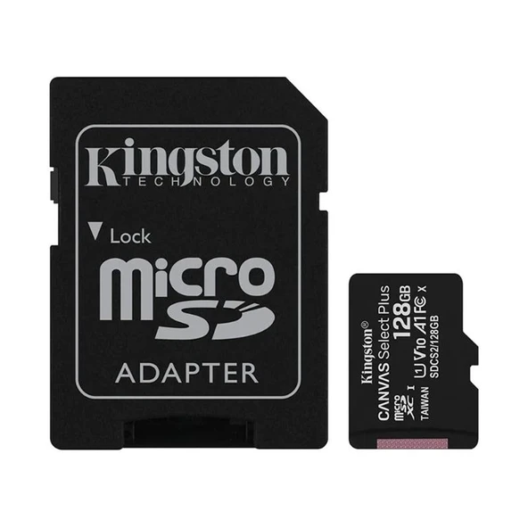 Kingston 128GB Canvas Select Plus Gen3 Micro SDXC 100MB/s A1 Hafıza Kartı, SDCS3/128GB ürün görseli 1