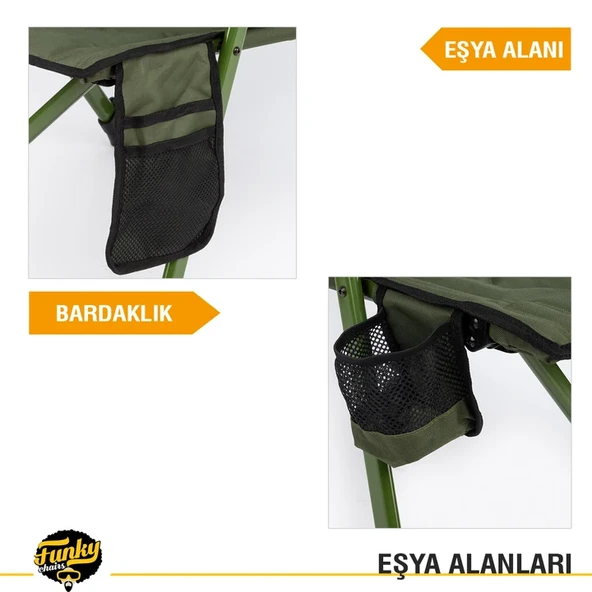 FUNKY CHAIRS Comfort Kamp Sandalyesi Haki - Resim 4