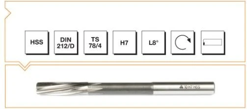 Makina Takım B00303010800 HSS DIN 212 L-RN Makina Raybası 8 mm H7 ürün görseli