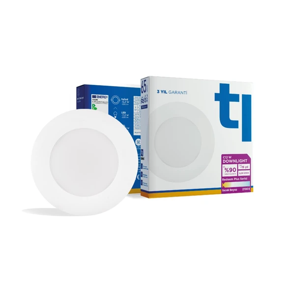 Tuled Redeem Plus C12W Downlight, Titreşimsiz, Göz Konforu, Tekli - 9
