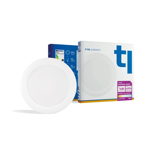 Tuled Redeem Plus C18W Downlight, Titreşimsiz, Göz Konforu, Tekli - 9