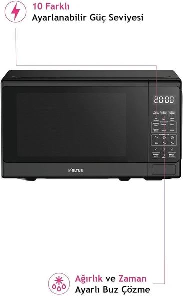 ALTUS ALMD20 SX SİYAH MİKRODALGA FIRIN - 2