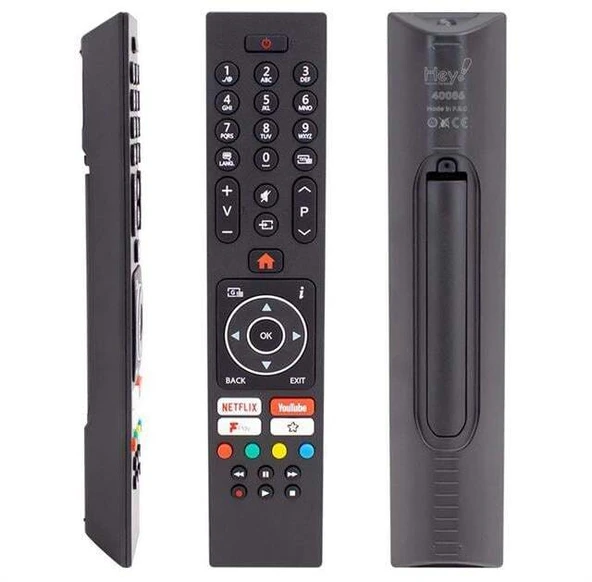 Hey Vestel Netflix Youtube Play Tuşlu Yazısız Lcd Led TV Kumanda ürün görseli 1