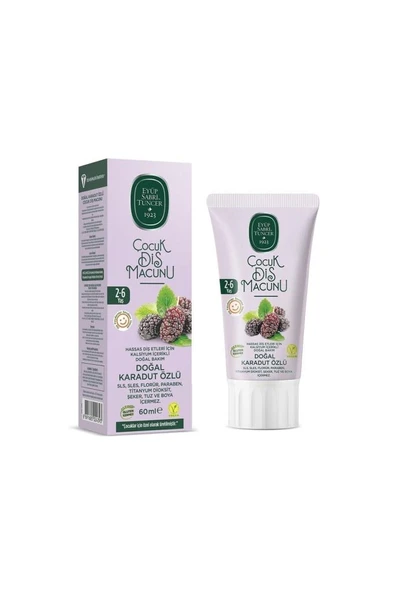 Eyüp Sabri Tuncer Doğal Karadut Özlü 2-6 Yaş Çocuk Diş Macunu 60 Ml