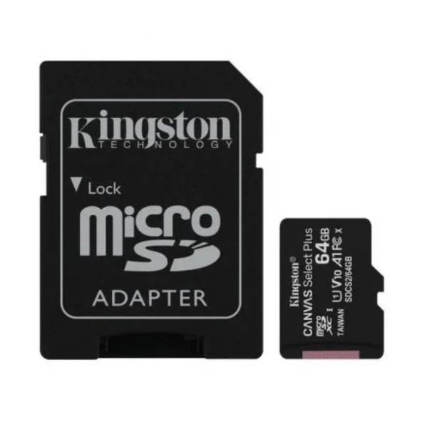 Kingston 64GB Canvas Select Plus Gen3 Micro SDXC 100MB/s A1 Hafıza Kartı, SDCS3/64GB ürün görseli 1