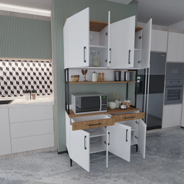 Ed Pet Dizayn Çok Amaçlı Dolap Mutfak Bangosu Kahve Köşesi - 4