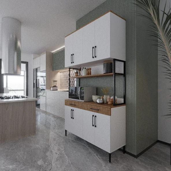 Ed Pet Dizayn Çok Amaçlı Dolap Mutfak Bangosu Kahve Köşesi - 2