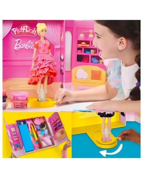 Play Doh Barbie Moda Defilesi Oyun Hamuru Seti G1356 - 4